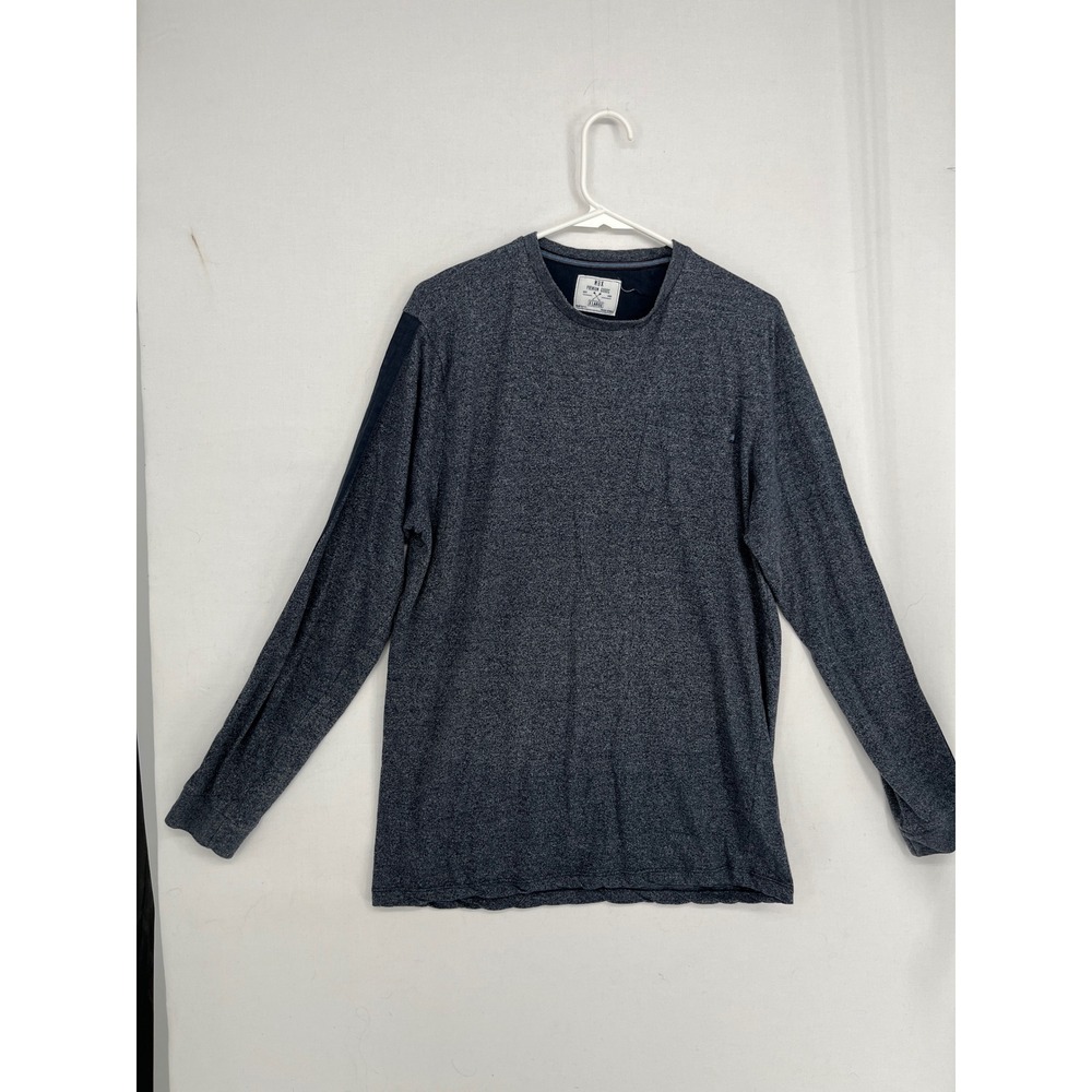 MBX Premium Goods Mens XL Long Sleeve Pocket T-Shirt Navy Blue Heather Stripe